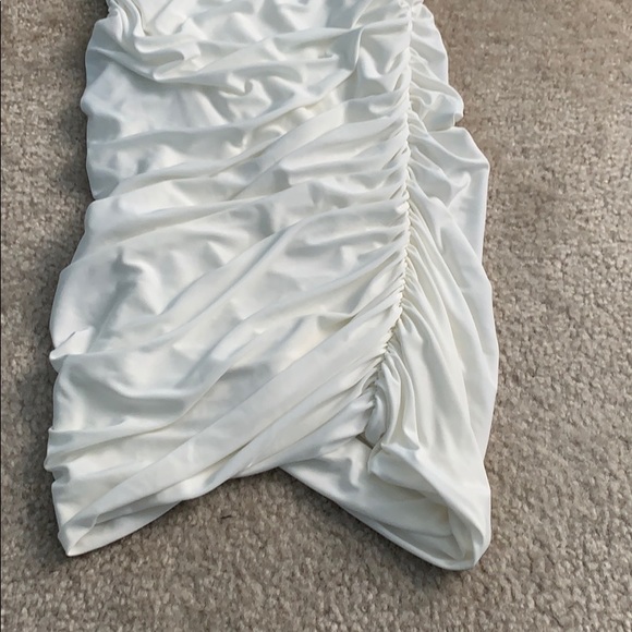 Women’s White Pencil Off Shoulder Mini Dress - Picture 3 of 6